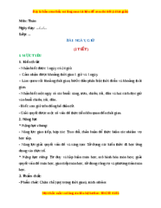 Giáo án Ngày, Giờ Toán 2 Chân trời sáng tạo