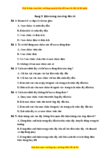 Trắc nghiệm Hiện tượng cảm ứng điện từ Vật lí 9