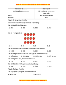Đề thi cuối kì 1 Toán lớp 3 Kết nối tri thức - Đề 2