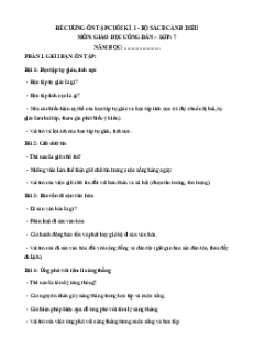 Đề cương Cuối kì 1 GDCD 7 Cánh diều (có lời giải)