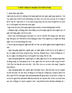 Bài tập Ngữ cảnh và nghĩa của ngữ cảnh lớp 7 (có đáp án)