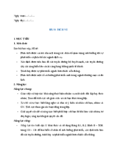 Giáo án Bài 8 Địa lí 9 Cánh diều: Dịch vụ