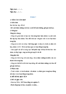 Giáo án Tuần 7 Hoạt động trải nghiệm lớp 5 Kết nối tri thức