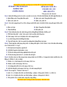 Đề thi thử Lịch sử trường Lê Hồng Phong - Thanh Hóa năm 2023