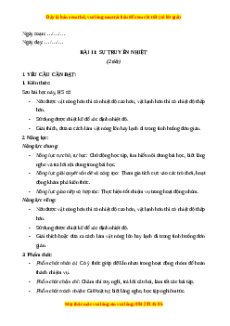 Giáo án Bài 11 Khoa học lớp 4 (Cánh diều): Sự truyền nhiệt