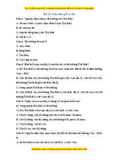 Trắc nghiệm Từ trường Trái Đất KHTN 7 Cánh diều