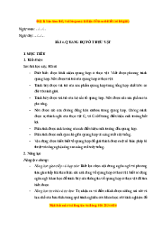 Giáo án Quang hợp ở thực vật Sinh học 11 Chân trời sáng tạo