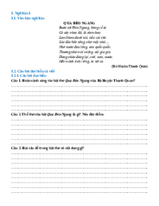 Ngữ liệu ngoài sgk lớp 8 phần Thơ đường luật