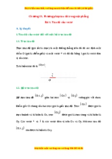 Lý thuyết Toán 10 Chân trời sáng tạo Chương 9 Bài 1: Toạ độ của vectơ
