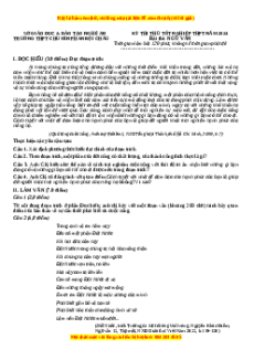 Đề thi thử tốt nghiệp Ngữ Văn trường THPT Chuyên Phan Bội Châu lần 1 năm 2024