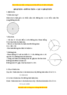 Lý thuyết Hình tròn. Đường tròn. Chu vi hình tròn Toán 5