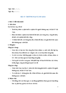 Giáo án Bài 17 Địa lí 12 Cánh diều: Thương mại và du lịch