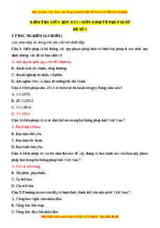 Đề thi giữa kì 2 Kinh tế pháp luật 10 Cánh diều (Đề 2)