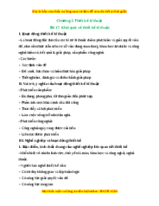 Lý thuyết Bài 17: Khái quát về thiết kế kĩ thuật