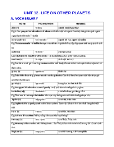 Bài tập chuyên sâu Unit 12: Life on other planets Tiếng Anh 8 Global success