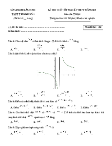 Đề thi thử tốt nghiệp Toán trường THPT Tiên Du số 1 - Bắc Ninh năm 2024