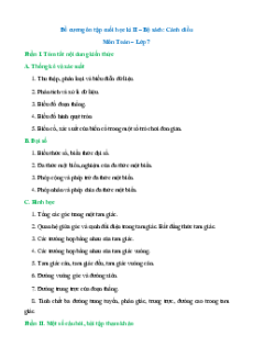 Đề cương ôn tập Cuối kì 2 Toán 7 Cánh diều Cấu trúc mới