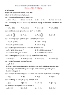 Bài tập ôn tập + Đề kiểm tra Toán 10 Kết nối tri thức theo chương