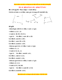 Giải Sgk Toán lớp 3 Bài 49: Hình tam giác. Hình tứ giác (Cánh diều)