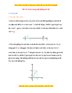 Lý thuyết Toán 10 Kết nối tri thức Bài 10: Vectơ trong mặt phẳng tọa độ