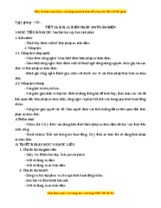 Giáo án Bài 12 Công nghệ 8 Kết nối tri thức: Biện pháp an toàn điện