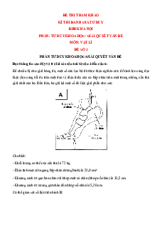 15 Đề thi ĐGTD ĐHBK Hà Nội TSA môn Vật Lí (có lời giải)