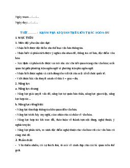 Giáo án Khám phá kì quan thế giới: thác I-goa-du Ngữ Văn 9 Cánh diều