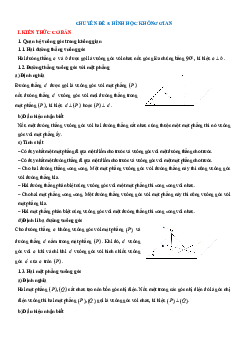 Chuyên đề Hình học không gian (Ôn thi Tốt nghiệp Toán 2025)