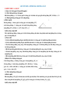 Chuyên đề Hình học không gian (Ôn thi Tốt nghiệp Toán 2025)
