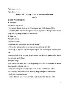 Giáo án Bài 12 Lịch sử 9 Chân trời sáng tạo (2024): Mỹ La-tinh từ năm 1945 đến năm 1991
