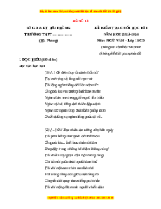 Đề thi cuối kì 1 Ngữ văn 11 Cánh diều - Đề 13