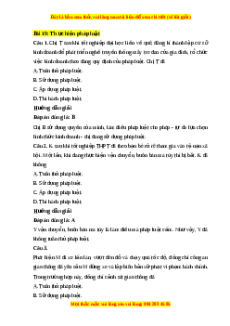 Trắc nghiệm KTPL 10 Bài 19 Chân trời sáng tạo: Thực hiện pháp luật