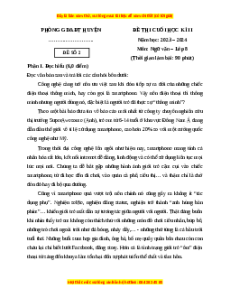 Đề thi cuối kì 2 Ngữ văn 8 Chân trời sáng tạo (Đề 2)