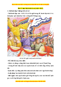 Lý thuyết Lịch sử 7 Kết nối tri thức Bài 17: Đại Việt thời Lê sơ (1428 - 1527)