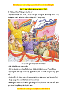 Lý thuyết Lịch sử 7 Kết nối tri thức Bài 17: Đại Việt thời Lê sơ (1428 - 1527)