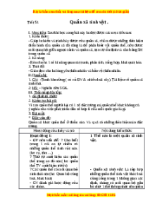 Giáo án Quần thể xã sinh vật Sinh học 9