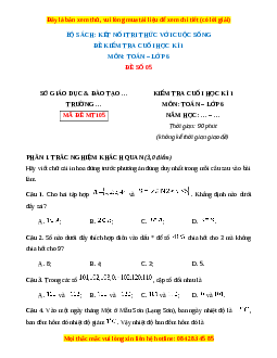 Đề thi cuối kì 1 Toán 6 Kết nối tri thức (Đề 5)