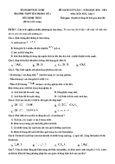 Đề thi thử tốt nghiệp THPT 2025 Hóa học trường THPT Yên Phong Bắc Ninh