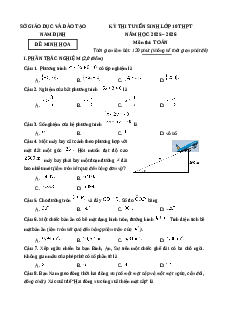Đề minh họa Toán thi vào lớp 10 Nam Định 2025