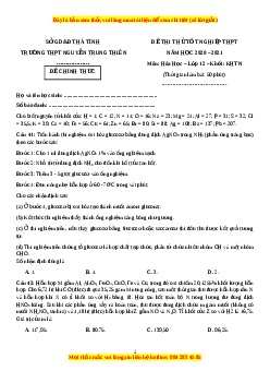Đề thi thử Hóa Học trường Nguyễn Trung Thiên năm 2021