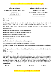 Đề thi thử Hóa Học trường Nguyễn Trung Thiên năm 2021