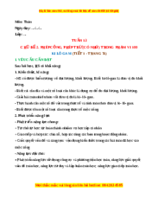 Giáo án Ki lô gam Toán lớp 2 Cánh diều