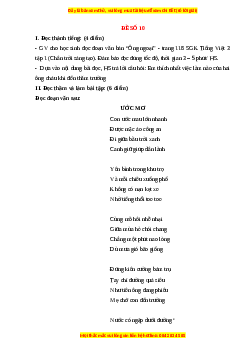 Đề thi cuối kì 1 Tiếng Việt lớp 3 Chân trời sáng tạo - Đề 10