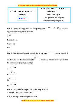 Đề thi cuối kì 1 Vật lí 11 Kết nối tri thức - Đề 2