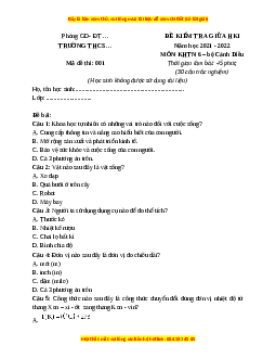 Đề thi giữa kì 1 KHTN 6 Cánh diều - Đề 1