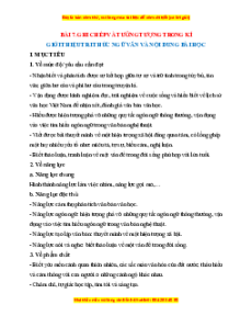 Giáo án Ghi chép và tưởng tượng trong kí (2024) Kết nối tri thức