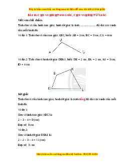 VBT Toán lớp 3 Bài 16 (Chân trời sáng tạo): Chu vi tam giác, chu vi hình tứ giác