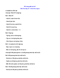 Đề cương ôn tập Giữa kì 1 Toán 10 Chân trời sáng tạo cấu trúc mới