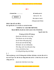 Đề thi giữa kì 1 Ngữ văn 11 Kết nối tri thức (đề 9)