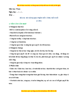 Giáo án So sánh hai phân số cùng mẫu số Toán lớp 4 Cánh diều